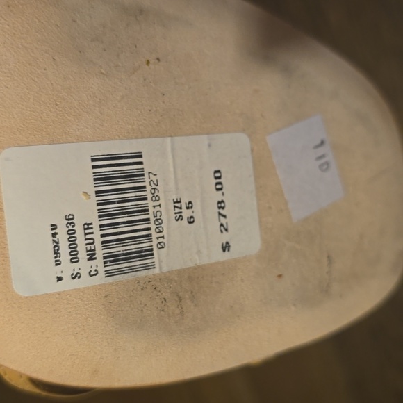 Reformation Gigi Strappy Mid Heeled Sandals, Color Buff, Retail Price $278.00US - Picture 11 of 16